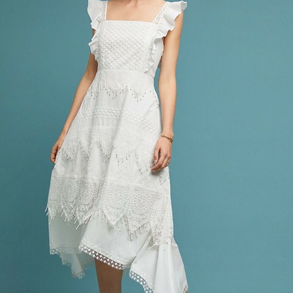 Rina Dhaka white dress from Anthropologie
